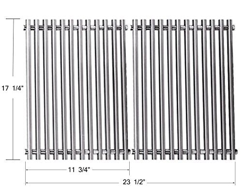 BBQ funland 7527 9869 7526 7525 Stainless Steel Replacement Cooking Grate for Weber 7527, Lowes Model Grills, Set of 2