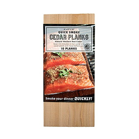 Quick Soak Cedar Grilling Planks - Free eBook included - Salmon, Pork Chops, Chicken, Vegetables - 5x11