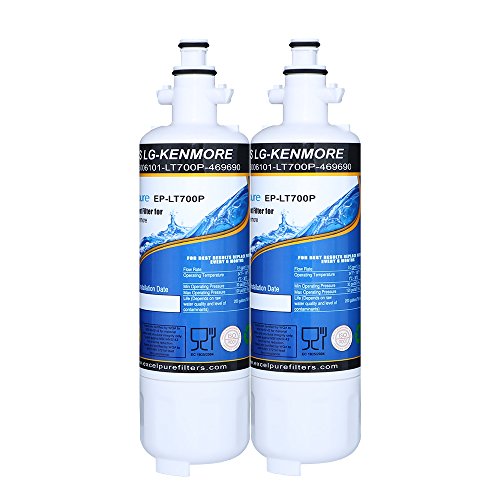 Excelpure Refrigerator Water Filter Replacement Cartridge Compatible with LG LT700P, ADQ36006101, ADQ36006102, Kenmore 469690, Water Sentinel WSL-3 and more