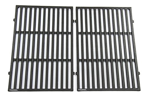 Vicool hy7638 Cast Iron Cooking Grid Replacement for Weber Spirit 300 Series, Series 310, Series 320 Gas Grills, 7638, Set of 2, (17.5" x 11.9" x 0.5")