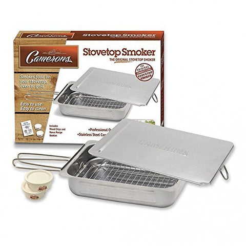 Stovetop Smoker - Camerons Stainless Steel Smoker with Wood Chips - Works over any heat source, indoor or outdoor