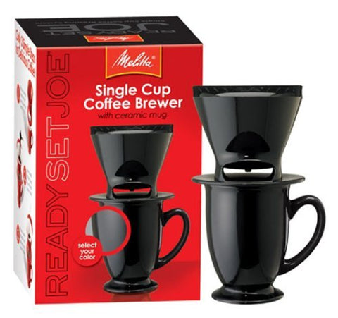 Melitta Coffee Maker, Single Cup Pour-Over Brewer with Travel Mug (Pack of 2)