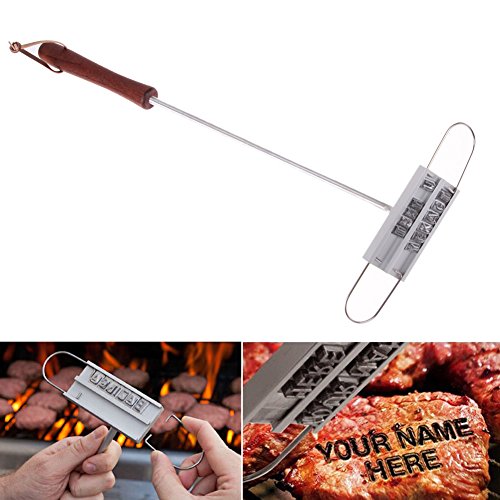 Whitelotous BBQ Branding Iron with Changeable Letters Meat Steak DIY Tools for Personalized Grilling