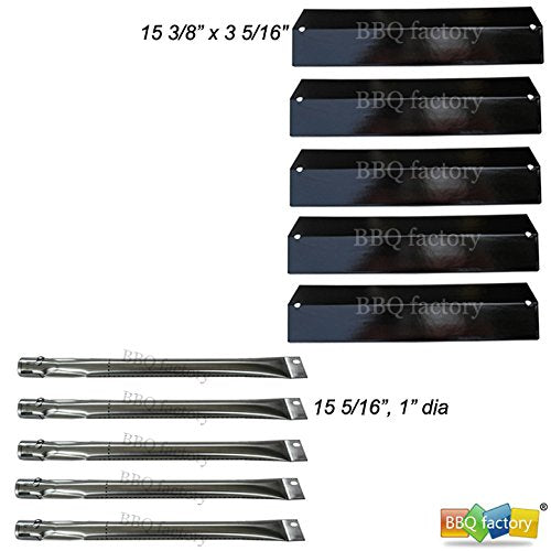 bbq factory® Replacement Brinkmann 810-2545-W, 810-9520-S, 5 Burner Gas Grill Burners, Heat Plat - 5 pack