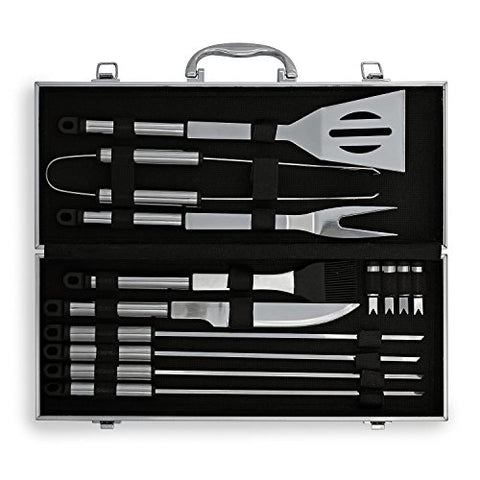 Flamen Bbq Tools Set, 13-Piece Grill Tools Set With 1 Aluminum Case, Heavy Duty Stainless Steel Barbecue Premium Grilling Utensils Accessories for Barbecue