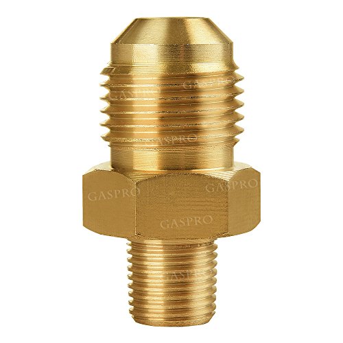 GASPRO Propane Pipe Fitting Adapter Universal for Single Burner and LPG Hose-3/8inch Flare×1/8MNPT