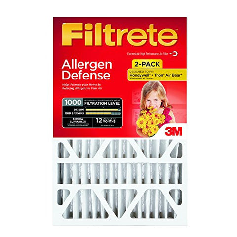 Filtrete Micro Allergen Defense Deep Pleat Filter, MPR 1000, 16-Inch x 25-Inch x 4-Inch (4-3/8-Inch Depth), 2-Pack