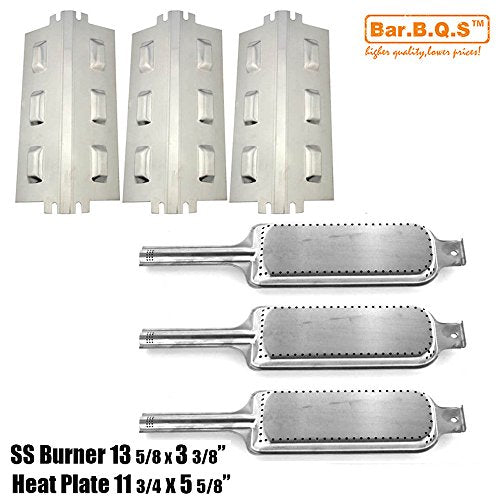 Bar.b.q.s BBQ Gas Grill Includes 3 Stainless Heat Plates and 3 Stainless Steel Burner Replacement Kit for Charbroil 46344532 & Kenmore 415.16111, 415.16209, 415.16211, 415.16213, 415.16215