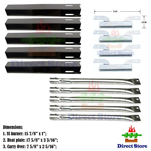 Direct store Parts Kit DG138 Replacement Brinkmann Heavy-Duty 810-8501-S Gas Grill Burners,Crossover Tubes, Heat Plates