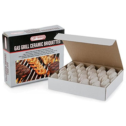 Chef-Master Gas Grill Ceramic Grill Briquettes, Grill Like a Pro Replaces Lava Rocks, 50 Count