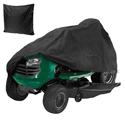 Waterproof Garden Yard Riding Lawn Mower Cover, UV and Water Resistant Tractor Cover Black