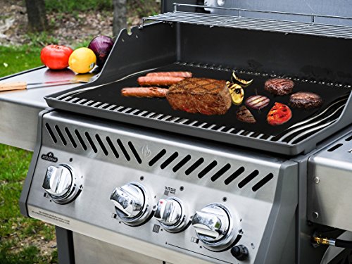 PBKay BBQ Grill Mat Set of 2 Heavy Duty Non Stick Reusable -Dishwasher Safe- 16 X 13 inch