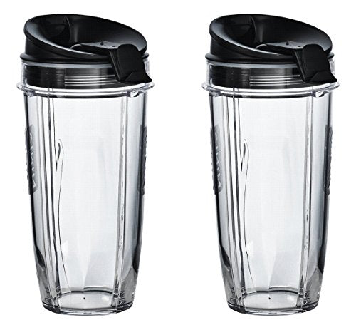 Nutri Ninja 24 oz Tritan Cups with Sip & Seal Lids. Compatible with BL480, BL490, BL640, & BL680 Auto IQ Series Blenders (Pack of 2)