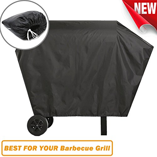 QingSheng Grill Cover - Durable Polyester Heavy Duty Waterproof BBQ Grill Cover for Weber, Holland, Jenn Air, Brinkmann and Char Broil (Black)