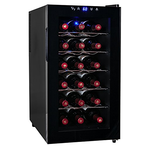 AKDY 18 Bottle Single Zone Thermoelectric Freestanding Wine Cooler Cellar Chiller Refrigerator Fridge Quiet Operation