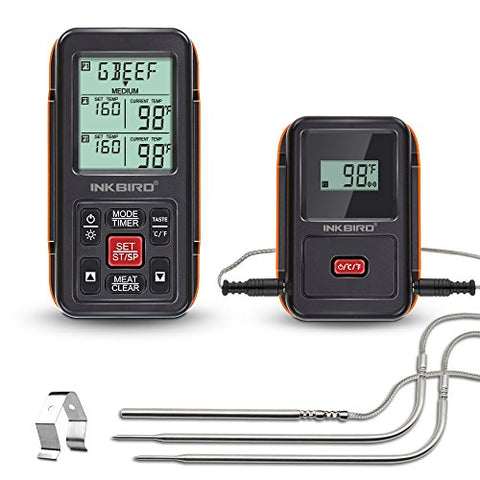 Inkbird Thermometer Cooking Remote Wireless 1000 Feet/300M Meat with Food-grade Probes for BBQ/Grill/Oven/Smoker