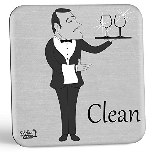 Dish Butter Dishwasher Magnet- The Dish Butler Dishwasher Sign with 2 Different Stylish Fun Sides to Eliminate Wasteful Dish Mix-Ups - A Classy Fun Clean Dirty Dishwasher Sign Gift