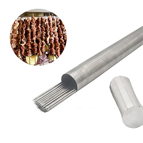 Barbecue Skewers, 100 PCS Stainless Steel Barbecue Skewer BBQ Needle Sticks with Holder for Outings Cooking Tools