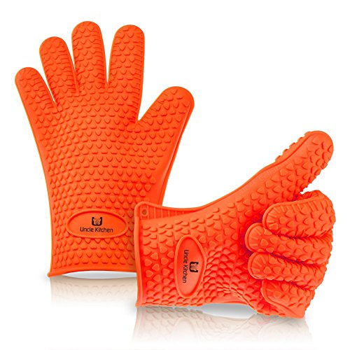 Best Silicone Oven Mitts, Grilling, BBQ, Baking Gloves, Kitchen, Cooking, BBQ Accessories, Pot Holders, Heat Resistant up to 425°F, Waterproof & Dishwasher Safe, Comes with Life Time Warranty.