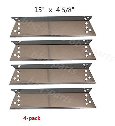 Hongso (4-pack) Heat Plates for Charbroil 463411911, 464424312, C-45G4CB, Kenmore Sears, K-Mart, Nexgrill, Tera Gear Model Grills (15" x 4 5/8")