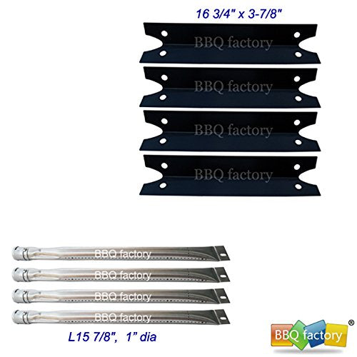 bbq factory® Replacement Charmglow 4 Burner Heavy Duty 810-7400-S Grill Burners, Heat Plates
