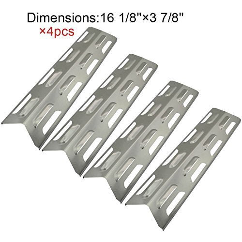 (4-pack) Replacement Stainless Steel Heat Plate/shield for Select Gas Grill Models By Kenmore, Master Forge and Others