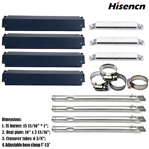 Hisencn Replacement Charbroil 463247310,463257010 Gas Grill Burner, Crossover Tubes, Heat Shield-4pack (Repair Kit)