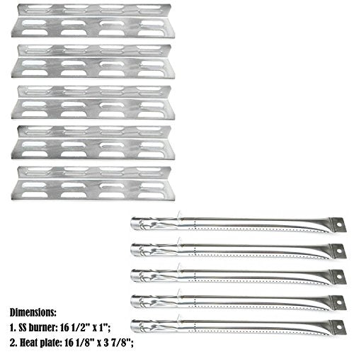 Bar.b.q.s (5-pack) Stainless Steel Heat Plate ,Stainless Steel Burners Replacement for Select Gas Grill Models Perfect Flame SGL2008A, SLG2007A, SLG2007B, SLG2007D