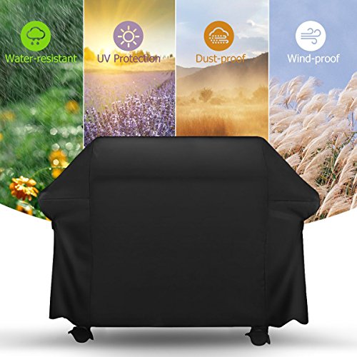 Super Accessories Auto BBQ Grill Covers Heavy Duty Waterproof Gas Grill Cover 60 inch Grill Cover Patio Outdoor Black