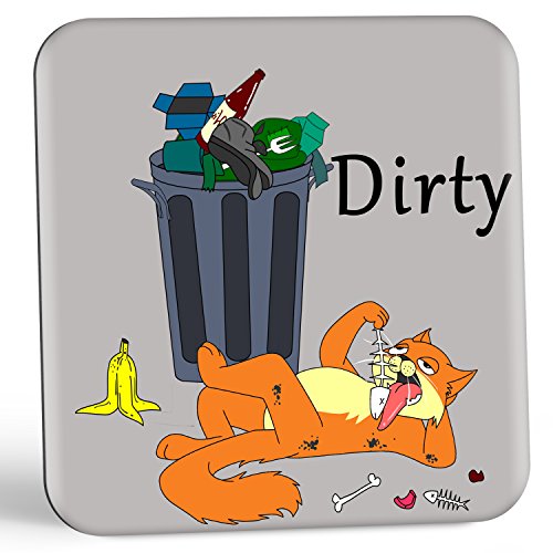 Dish Kitty Dishwasher Magnet - Clean/Dirty Dishwasher Sign - A Cute & Stylish Dishwasher Sign Gift with 2 Fun Sides. Dishwasher Indicator for Cat Lovers to End the Dish Mix-Ups Forever