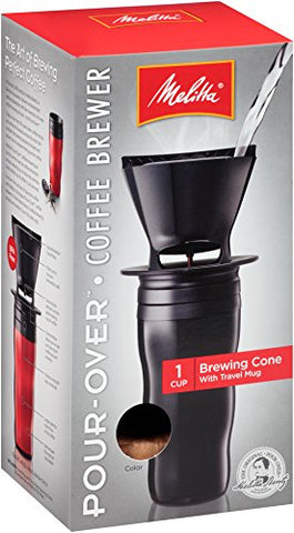 Melitta Coffee Maker, Single Cup Pour-Over Brewer with Travel Mug (Pack of 2)