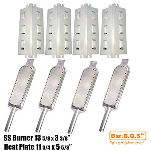 Bar.b.q.s Stainless Steel Grill Replacement Parts Heat Shield / Plate / Tent & Burner Tube Kit for Charbroil 463351305, 463453205, 463453206, 463453306, Kenmore 415.162110, Thermos 461411107 Models