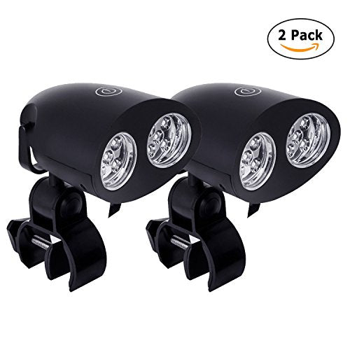 Barbecue Grill Light Outdoor Ultra Bright BBQ Grill Lights Mount Fits Round & Square Bars - 2 Pack