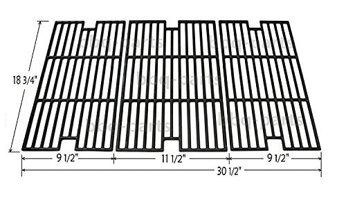 Hongso PCC013 Cast Iron Cooking Grid Set Replacement for BBQ Tek GSC3219TA, GSC3219TN, Master Forge B10LG25 Grill Models, 2BQ05037-2, Set of 3