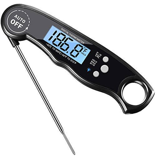 Meat Thermometer, HABOR Instant Read Thermometer Backlit Digital Cooking Thermometer, Foldable Magnetic with Large LCD, Auto-Off function for Cooking Meat BBQ Grill Smoker Candy Milk