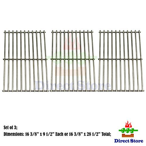 Direct store Parts DS103 Solid Stainless Steel Cooking grids Replacement Uniflame GBC1030W, GBC1030WRS, GBC1030WRS-C, GBC1134W, GBC1134WRS; Backyard Gas Grill