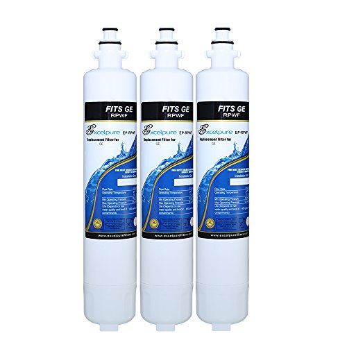 GE RPWF Filter, RPWF 3600 Filter, EXCELPURE Refrigerator Water Filter Replacement Cartridge Compatible W/ GE RPWF(Not RPWFE), RWF1063 (3 PACK)