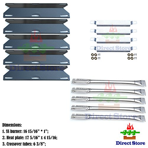 Direct store Parts Kit DG182 Replacement Charmglow 720-0396,720-0578 Gas Grill Burner,Crossover Tube,Heat Plate