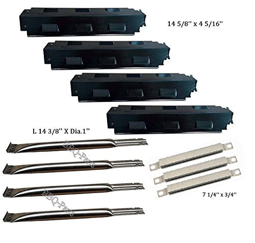 Hongso Parts Kit Replacement Charbroil 463460708,463460710 Gas Grill Burners, Carryover Tubes, Heat Plates (SBE491-PPH741-SBE593)