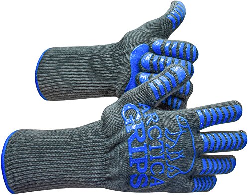ARCTICA GRIPS Grilling Gloves - 932°F Heat Rated,Cut,Fire Resistant Gloves 100% Kevlar/Aramid 1 Pair - 14" Extra Long for Maximum Protection