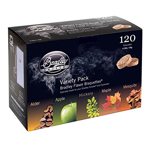 Bradley Smoker BT5FV120 Bisquettes, 5 Flavor Variety, 120-Pack
