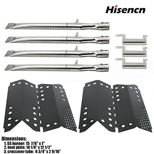 Hisencn Stainless Steel Grill Gas Burner & Heat Plate Replacement for Gas Grill Models by Stok SGP4330SB Gas Grill