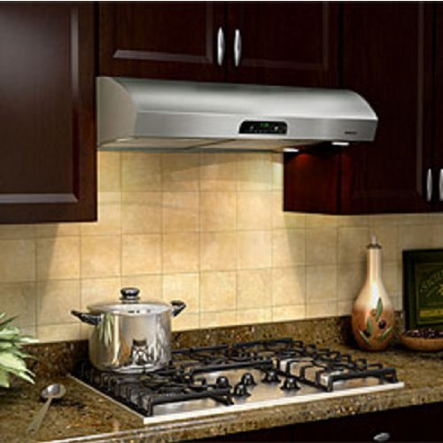 Broan Evolution QP4 Series QP436SS 36" High Performance Under-Cabinet Range Hood 4 Halogen with Theater-Style Transitions Easy-to-clean Advanced Heat Sentry: Stainless