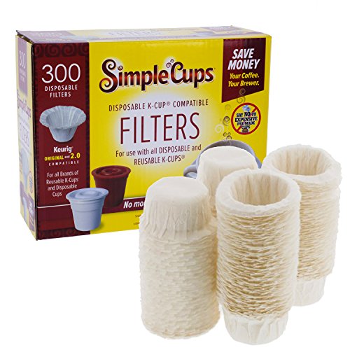 Disposable Filters for Use in Keurig® Brewers - Simple Cups - 300 Replacement Filters - Use Your Own Coffee in K-cups
