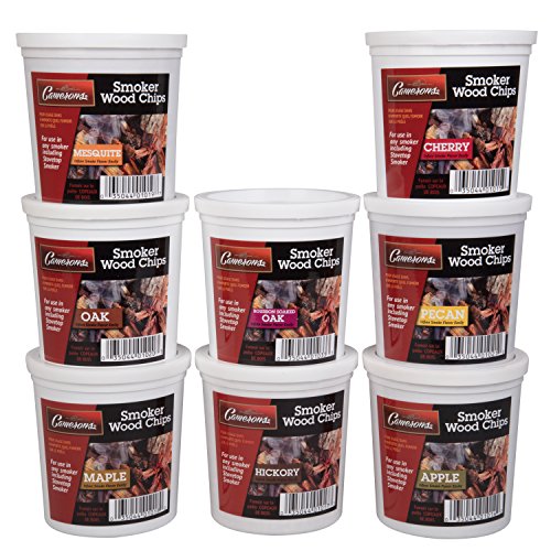 Wood Smoking Chips Variety Gift Set - Set of 8 Pints (Oak, Apple, Cherry, Pecan, Maple, Bourbon, Hickory, Mesquite)