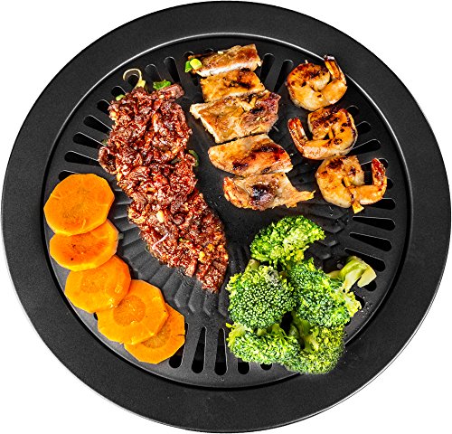 Healthy Cooking Style Stove Top Barbecue Grill - Nonstick BBQ Stovetop (13 Inches)