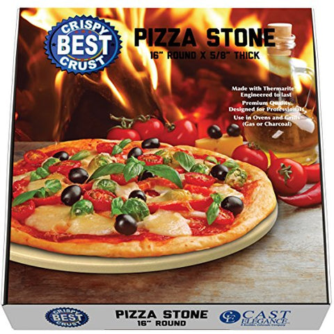 Only Pizza Stone with Thermarite for Best Crispy Crust. Durable, Certified Safe. Good in Ovens & Grills. Free 4"x5" Scraper + Bonus Recipe Ebook.