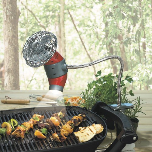 Battery Operated BBQ Barbecue Grill Fan and LED Light