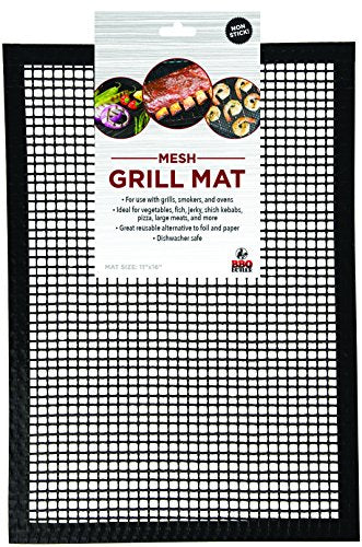 Grill Mat BBQ Tool - Set of 2 - Mesh Grill Mat That Allows Smoke to Pass Through - Non-Stick - Perfect For Grills, Smokers and Ovens